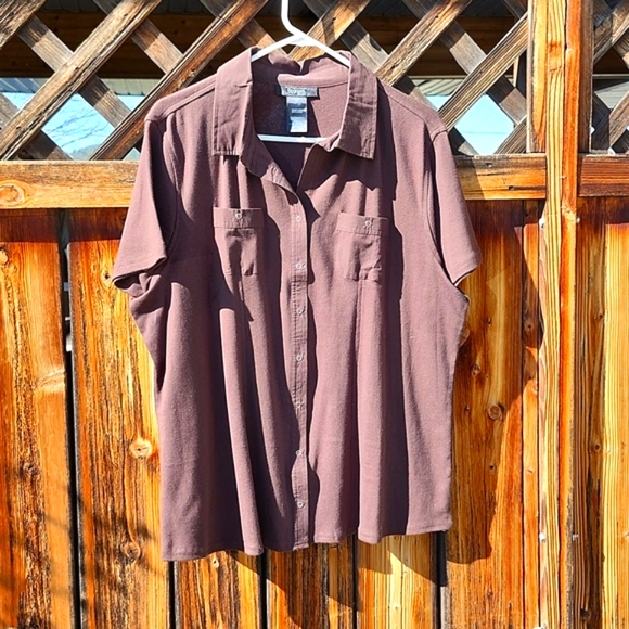 ⭐️Style and Co Brown Button Down Tee - Picture 1 of 7